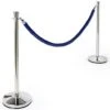 QueuePole Round Set Of (2) 39" Chrome Stanchion Posts With 6.5' Blue Rope -LuxeDisplay Shop rpstlpchbl.rw preview