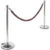 QueuePole Round Set Of (2) 39" Chrome Stanchion Posts With 6.5' Burgundy Rope -LuxeDisplay Shop rpstlpchmr.rw preview