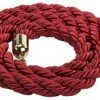 6.5' Braided Nylon Stanchion Rope With Brass-Colored Clasps - Red -LuxeDisplay Shop rptewsch04.rw preview