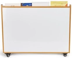 Bookshelf W/ Wheels, Dry Erase Board Back, 5 Shelves - Beech Wood -LuxeDisplay Shop rwdryers5.ra2 preview