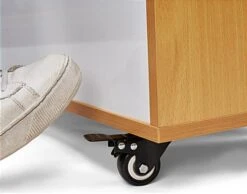 Bookshelf W/ Wheels, Dry Erase Board Back, 5 Shelves - Beech Wood -LuxeDisplay Shop rwdryers5.ra3 preview