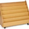 Bookshelf W/ Wheels, Dry Erase Board Back, 5 Shelves - Beech Wood -LuxeDisplay Shop rwdryers5.rw preview