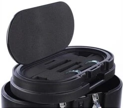 Oval Trade Show Case With Twist Latches & Wheels - Black -LuxeDisplay Shop scase01.ra3 preview