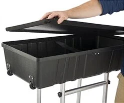 38.5" Tall Portable Counter With Black Stretch Cover And Case 21 38.5" Tall Portable Counter With Black Stretch Cover And Case -LuxeDisplay Shop scase02.ra6 preview