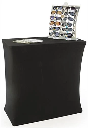 38.5" Tall Portable Counter With Black Stretch Cover And Case 3 38.5" Tall Portable Counter With Black Stretch Cover And Case