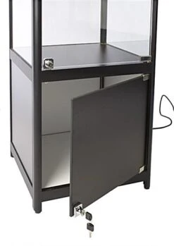 20" Display Case W/ LED Lights, Glass Shelves, Locking Hinged Door - Black -LuxeDisplay Shop sctld2078.ra6 1 preview