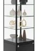 20" Display Case W/ LED Lights, Glass Shelves, Locking Hinged Door - Black -LuxeDisplay Shop sctld2078.rw preview