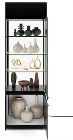 24" Display Case W/LED Lighting, Adjustable Shelves, Locking Hinged Door - Black 14 24" Display Case W/LED Lighting, Adjustable Shelves, Locking Hinged Door - Black -LuxeDisplay Shop sctwrld24.ra4 preview