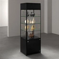 24" Display Case W/LED Lighting, Adjustable Shelves, Locking Hinged Door - Black 16 24" Display Case W/LED Lighting, Adjustable Shelves, Locking Hinged Door - Black -LuxeDisplay Shop sctwrld24.ra6 preview