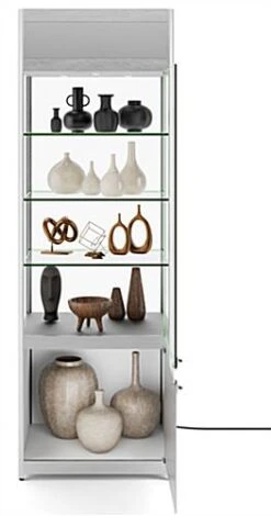 24" Display Case W/ LED Lights, Adjustable Shelves, Locking Hinged Door - Silver 12 24" Display Case W/ LED Lights, Adjustable Shelves, Locking Hinged Door - Silver -LuxeDisplay Shop sctwrld2s.ra2 preview