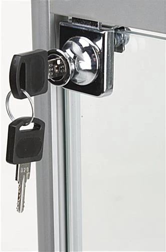 24" Display Case W/ LED Lights, Adjustable Shelves, Locking Hinged Door - Silver 9 24" Display Case W/ LED Lights, Adjustable Shelves, Locking Hinged Door - Silver - Image 7