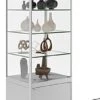 24" Display Case W/ LED Lights, Adjustable Shelves, Locking Hinged Door - Silver -LuxeDisplay Shop sctwrld2s.rw preview