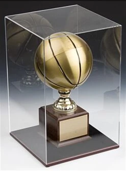 Sports Display Case W/ Lift-Off Acrylic Top & Mahogany Base