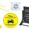 Curbside Pickup Stanchion Set With Outdoor Signage, 5-Piece Kit - Stay In Your Car -LuxeDisplay Shop sdko1ycp.rw preview