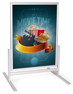 22 X 28 Sidewalk Sign For Posters, Snap Open, Double Sided, Outdoor - Silver