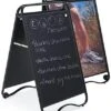 24 X 36 Write-On Board A-Frame, Chalk, Double Sided, Clear Lens - Black -LuxeDisplay Shop sgchlk2436b.rw preview