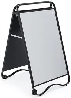 24 X 36 Write-On Board A-Frame W/ Wheels, Dry Erase, Double Sided, Clear Lens - White 13 24 X 36 Write-On Board A-Frame W/ Wheels, Dry Erase, Double Sided, Clear Lens - White -LuxeDisplay Shop sgdry2436b.ra1 preview