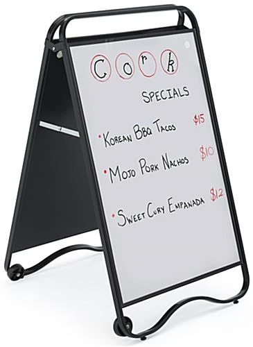 24 X 36 Write-On Board A-Frame W/ Wheels, Dry Erase, Double Sided, Clear Lens - White 5 24 X 36 Write-On Board A-Frame W/ Wheels, Dry Erase, Double Sided, Clear Lens - White - Image 3