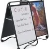 24 X 36 Write-On Board A-Frame W/ Wheels, Dry Erase, Double Sided, Clear Lens - White 1 24 X 36 Write-On Board A-Frame W/ Wheels, Dry Erase, Double Sided, Clear Lens - White -LuxeDisplay Shop sgdry2436b.rw preview