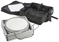 80.25" Portable Round Twist Tower W/Shelves, Top Light, White & Clear Panels - Silver -LuxeDisplay Shop slvtwst2ml.ra8 preview