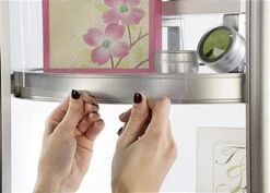 80.25" Portable Round Twist Tower W/Shelves, Top Light, White & Clear Panels - Silver -LuxeDisplay Shop slvtwst2ml.ra9 preview