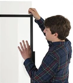 Floor Standing Sneeze Shield With Clear Acrylic Panel, Top Loading - Black -LuxeDisplay Shop sm2269as.ra2 preview