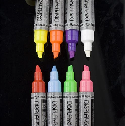 Liquid Chalk Markers, 3/16" Chisel Tip - Set Of 8 Neon Colors 5 Liquid Chalk Markers, 3/16" Chisel Tip - Set Of 8 Neon Colors - Image 3