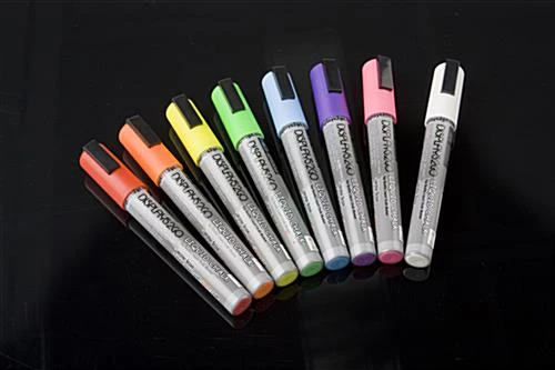 Liquid Chalk Markers, 3/16" Chisel Tip - Set Of 8 Neon Colors 3 Liquid Chalk Markers, 3/16" Chisel Tip - Set Of 8 Neon Colors
