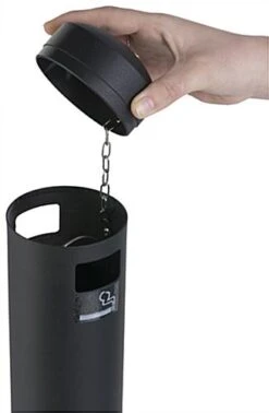 40” Outdoor Ashtray W/ 3000 Cigarette Capacity - Black -LuxeDisplay Shop smokflbk.ra1 preview