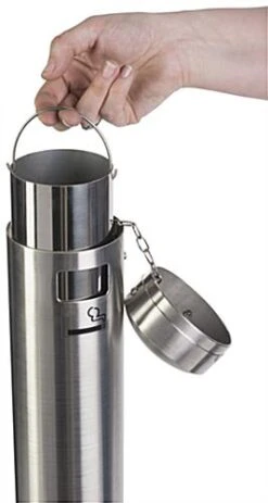 40” Outdoor Ashtray W/ 3000 Cigarette Capacity - Silver -LuxeDisplay Shop smokflsv.ra2 preview