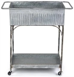 30.9 W X 32.1 H Rustic Raised Garden W/ Handles, Deep Top Tray, Wheels - Whitewashed -LuxeDisplay Shop smrggmdc.ra2 preview