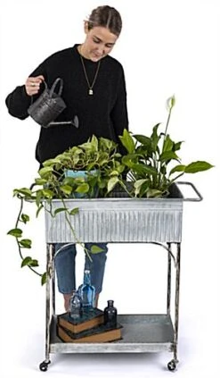 30.9 W X 32.1 H Rustic Raised Garden W/ Handles, Deep Top Tray, Wheels - Whitewashed -LuxeDisplay Shop smrggmdc.ra4 preview