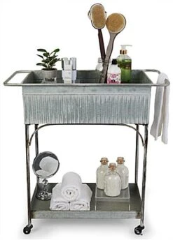 30.9 W X 32.1 H Rustic Raised Garden W/ Handles, Deep Top Tray, Wheels - Whitewashed -LuxeDisplay Shop smrggmdc.ra9 preview