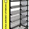 39.5" Wire Racks W/ (3) Pre-Printed Panels, 4 Locking Caster Wheels - Mobile Pickup