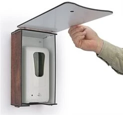 Touchless Hand Sanitizer Dispenser, Wall Mount, Decorative Cover - Dark Wood -LuxeDisplay Shop smsdwgcsdk.ra2 preview