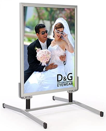 30 X 40 Sidewalk Sign For Posters, With Spring Base, 2 Sided , Snap Open - Silver 3 30 X 40 Sidewalk Sign For Posters, With Spring Base, 2 Sided , Snap Open - Silver