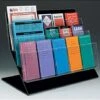 3-Tiered Literature Rack, 4"/8.5"w, Tabletop, 9-15 Pockets - Black