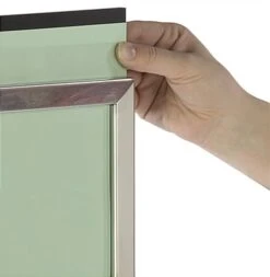 QueuePole.Economy 11 X 14 Stanchion Sign Frame, Slide-in Design, Portrait - Silver -LuxeDisplay Shop sst114ec.ra2 preview