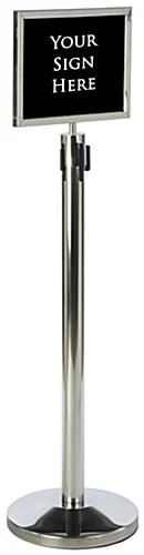 QueuePole.Economy 14 X 11 Stanchion Sign Frame, Slide-in Design, Landscape - Silver 6 QueuePole.Economy 14 X 11 Stanchion Sign Frame, Slide-in Design, Landscape - Silver - Image 4