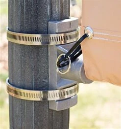 Economy Street Pole Brackets, Hold (1) 18"w Banner - Silver -LuxeDisplay Shop stbnrkit18.ra2 preview