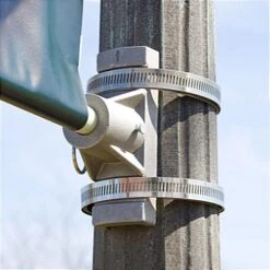 Economy Street Pole Brackets, Hold (1) 18"w Banner - Silver -LuxeDisplay Shop stbnrkit18.ra4 preview