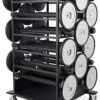 Stanchion Cart For 18 Posts With Locking Casters, Bumpers, Padding - Black 1 Stanchion Cart For 18 Posts With Locking Casters, Bumpers, Padding - Black -LuxeDisplay Shop stct18.rw preview