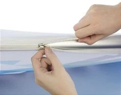 8' Trade Show Display With Custom Graphics, Double Sided, Wave Shaped, Portable -LuxeDisplay Shop stfr.ra5 preview 1