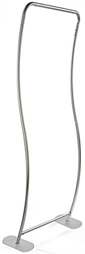 3' Trade Show Display Stand, Wave Shaped, Portable, Frame Only - Silver