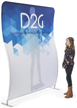 6' Trade Show Display Stand, Wave Shaped, Portable, Frame Only - Silver -LuxeDisplay Shop stfr6s.ra2 preview
