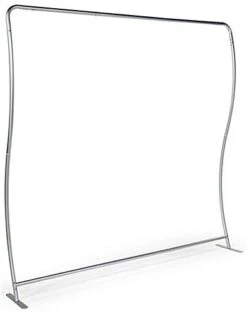 8' Trade Show Display With Custom Graphics, Wave Shaped, Portable -LuxeDisplay Shop stfr8ss.ra1 preview