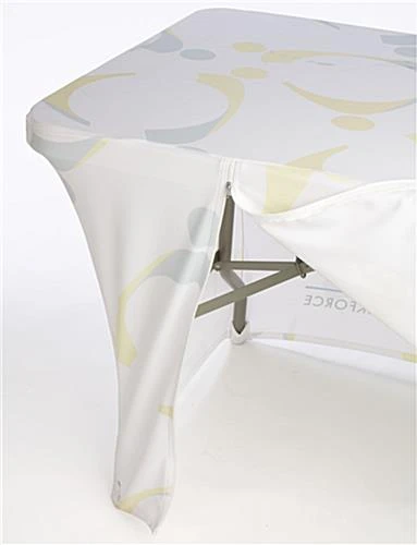 8' Stretch Table Cover With Custom Full Printing - White 5 8' Stretch Table Cover With Custom Full Printing - White - Image 3