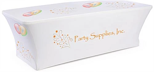 8' Stretch Table Cover With Custom Full Printing - White 3 8' Stretch Table Cover With Custom Full Printing - White