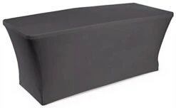 6' Stretch Table Cover, Open Back - Black
