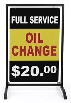 24 X 36 Swinger Sign Frame, T-Base, 2 Sided, Ring Hooks - Black -LuxeDisplay Shop swss2436bk.ra1 preview